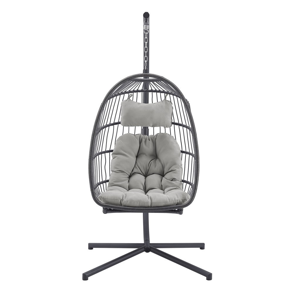 Swing Egg Chair with Stand - Gray/Gray