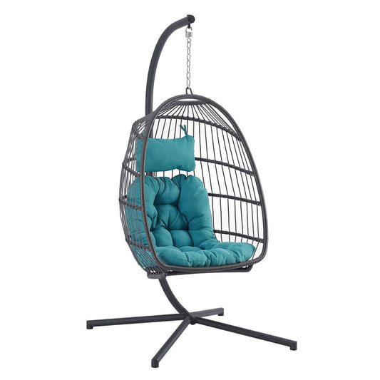 Swing Egg Chair with Stand - Gray/Teal