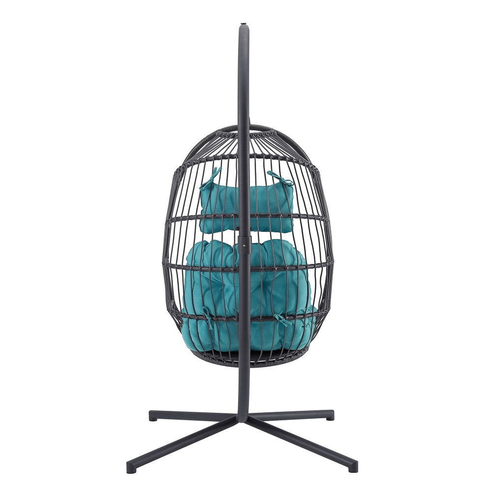 Swing Egg Chair with Stand - Gray/Teal