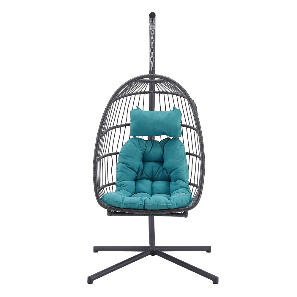 Swing Egg Chair with Stand - Gray/Teal