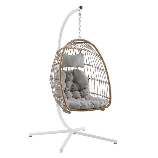 Swing Egg Chair with Stand - Brown/Gray