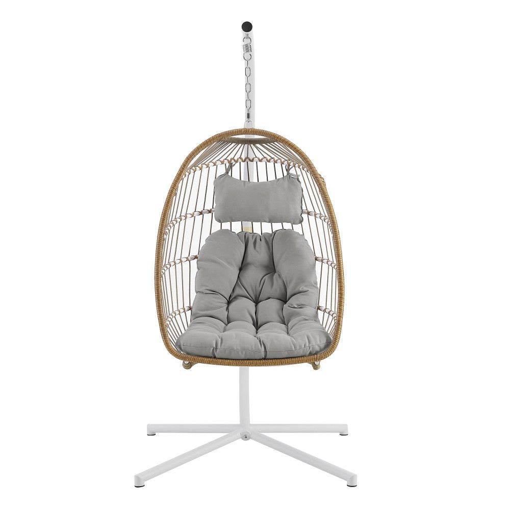 Swing Egg Chair with Stand - Brown/Gray