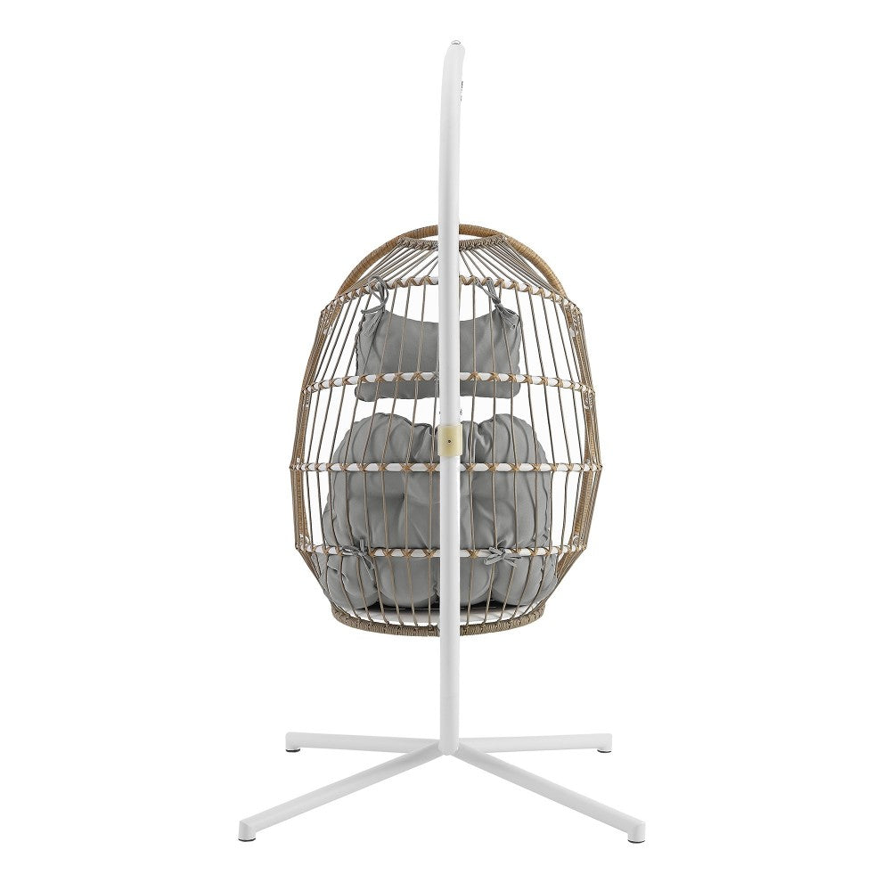 Swing Egg Chair with Stand - Brown/Gray