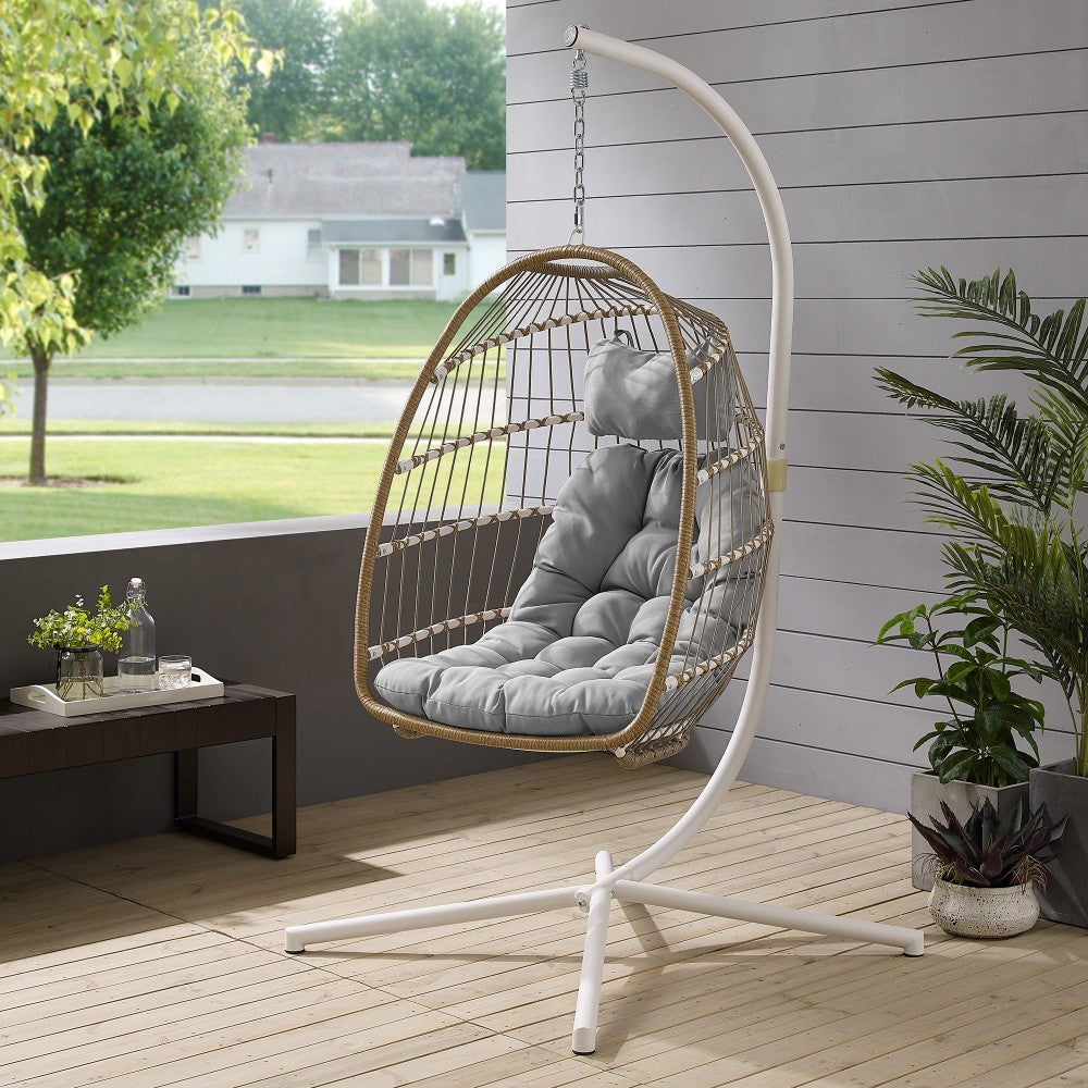 Swing Egg Chair with Stand - Brown/Gray