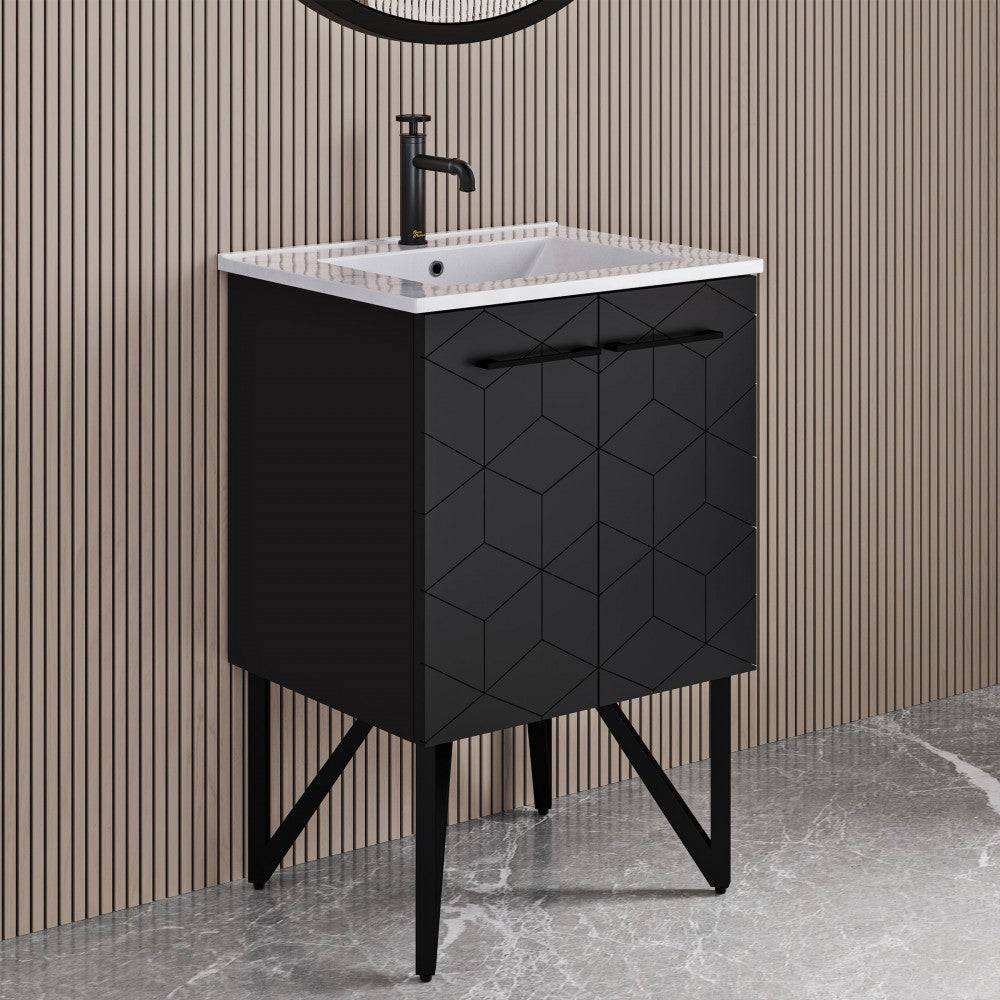 Swiss Madison Annecy 24" Bathroom Vanity in Phantom Black