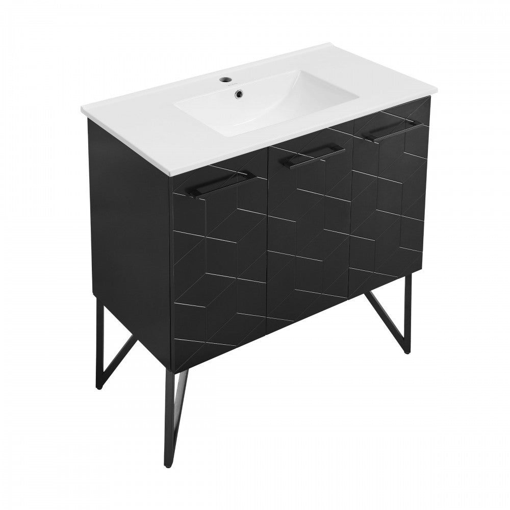 Swiss Madison Annecy 36" Bathroom Vanity in Phantom Black