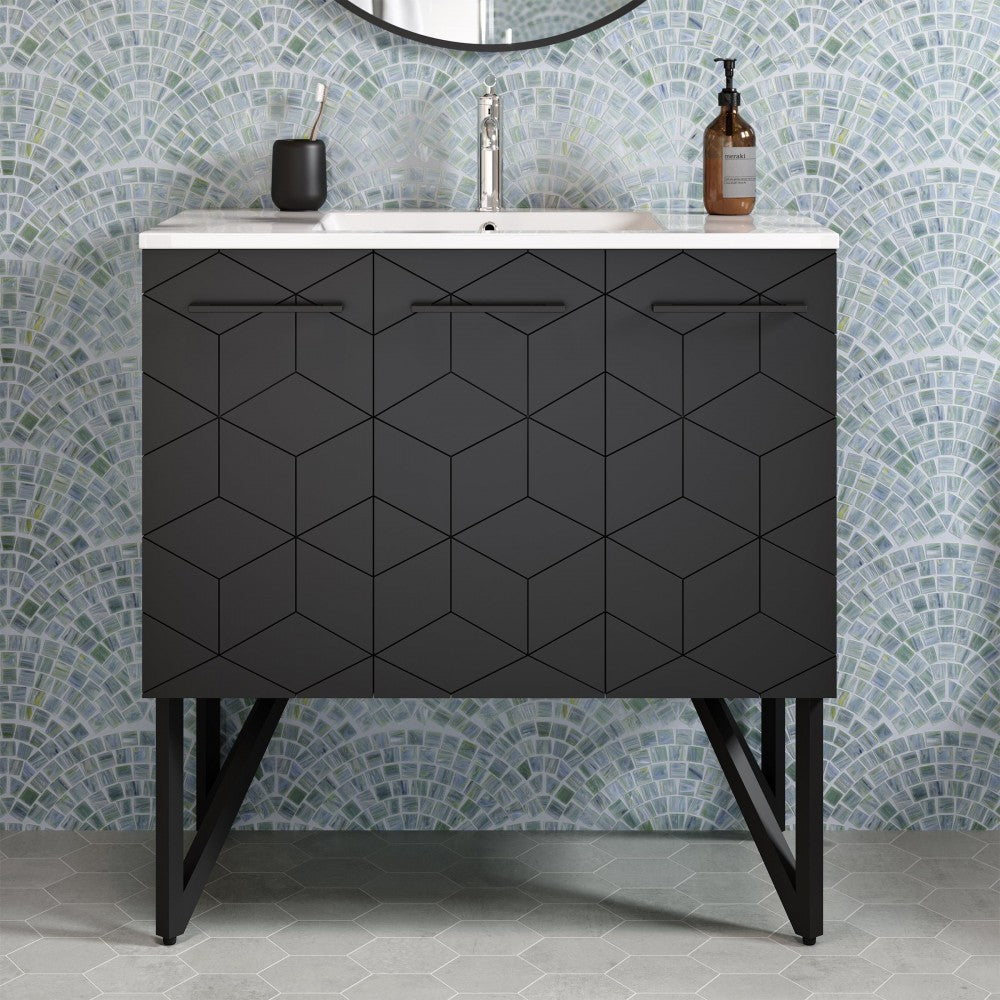 Swiss Madison Annecy 36" Bathroom Vanity in Phantom Black