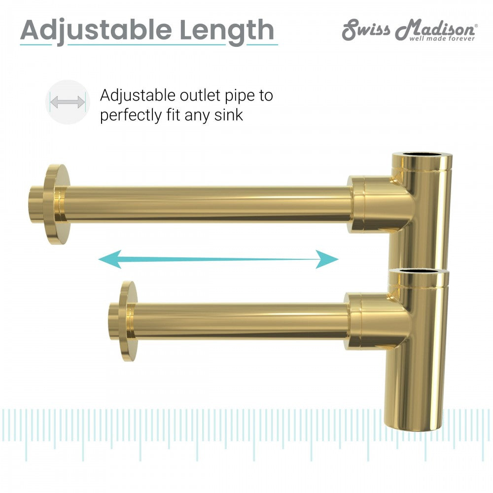Swiss Madison Bottle Trap Drain, Gold