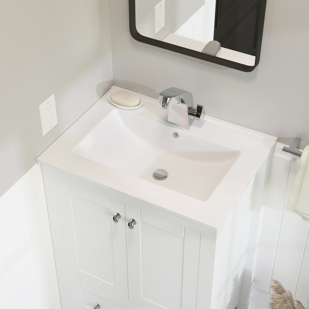 Swiss Madison Ceramic Vanity Top 24 with Single Faucet Hole