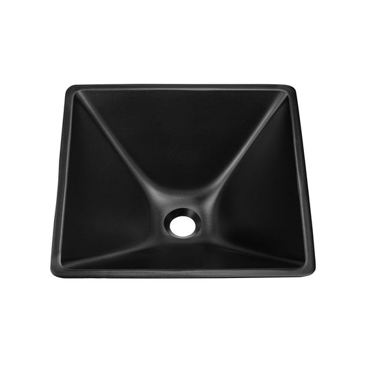 Swiss Madison Claire 15.5" Glass Vessel Sink, Black