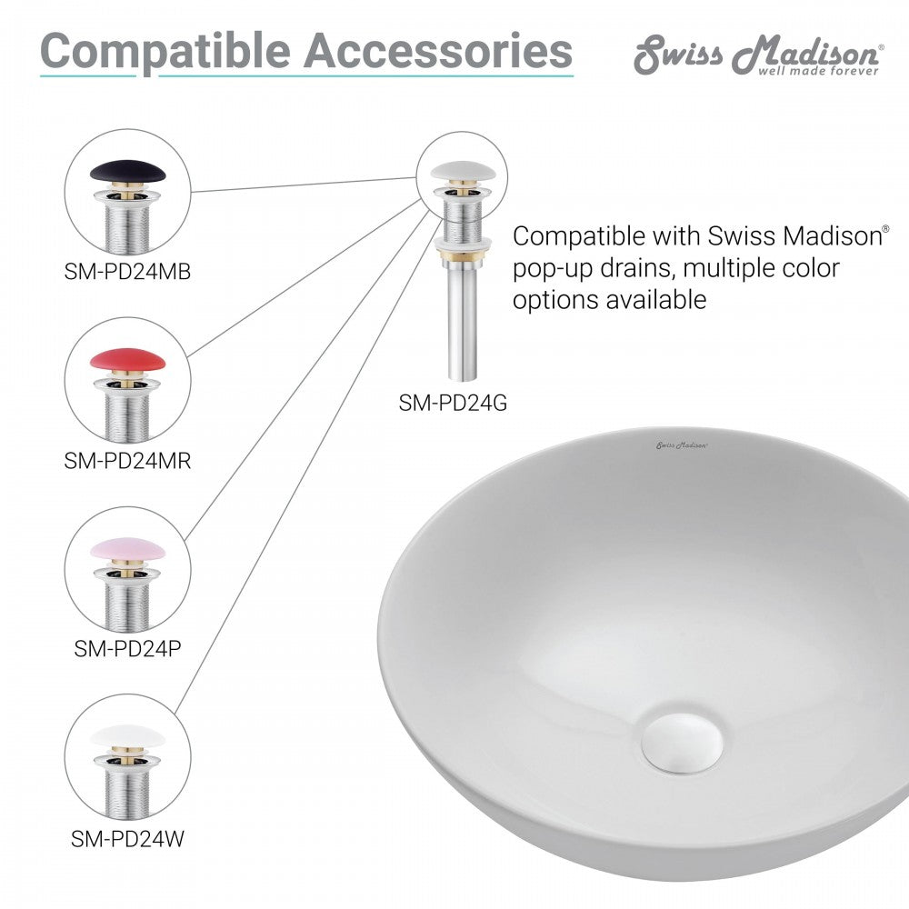 Swiss Madison Classe 16 Color Ceramic Sink in Matte Grey
