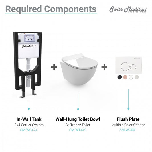 Swiss Madison Concealed In-Wall Toilet Tank Carrier System 2x4