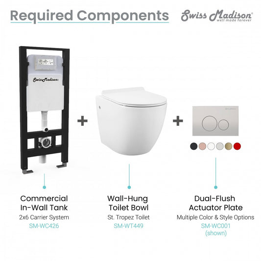 Swiss Madison Concealed In-Wall Toilet Tank Carrier System 2x6