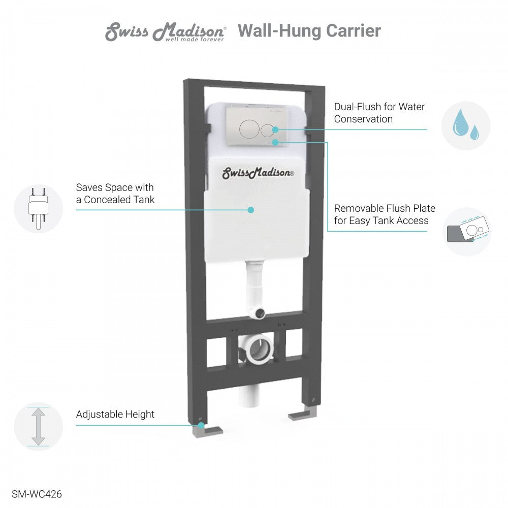 Swiss Madison Concealed In-Wall Toilet Tank Carrier System 2x6