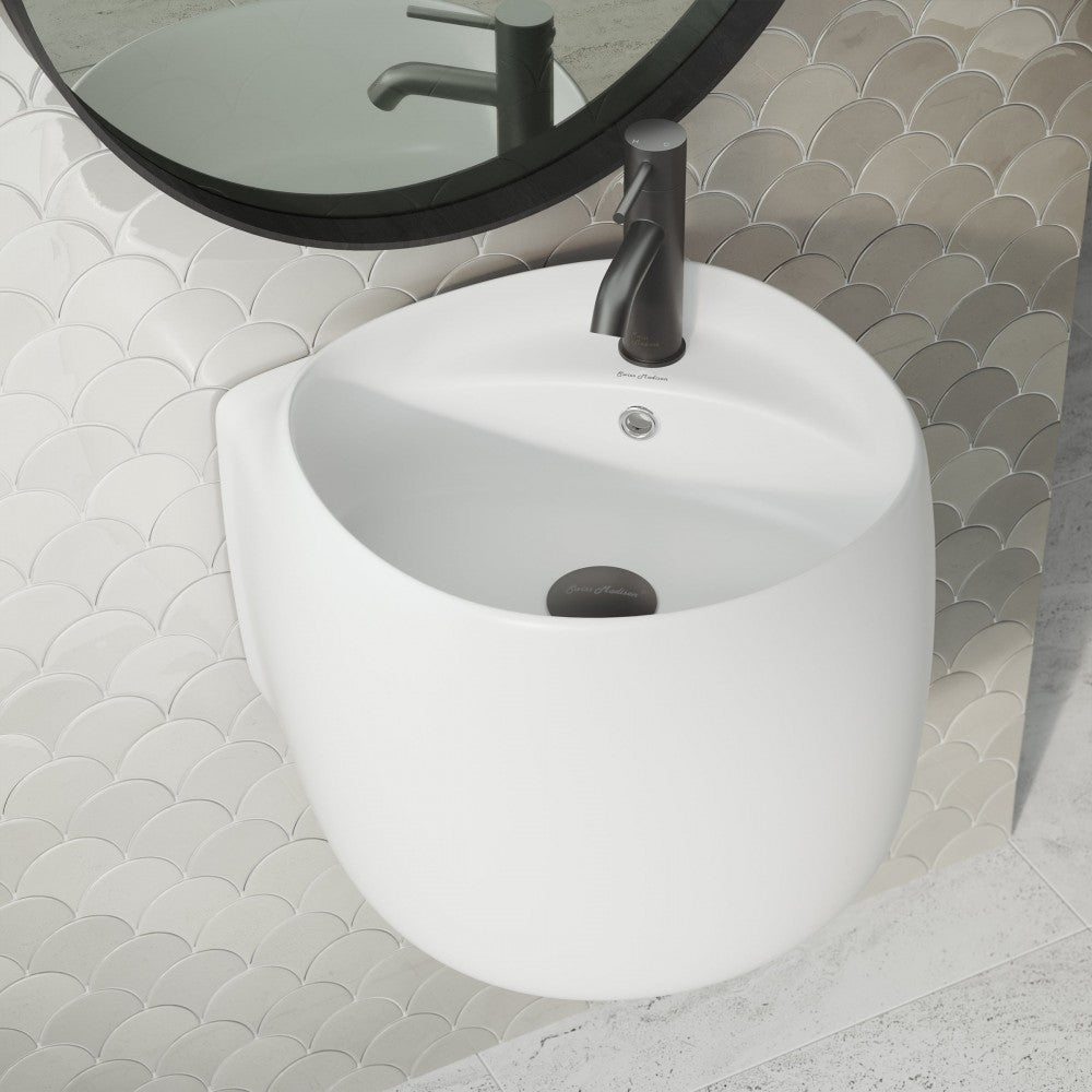 Swiss Madison Ivy Wall-Mount Sink in Matte White