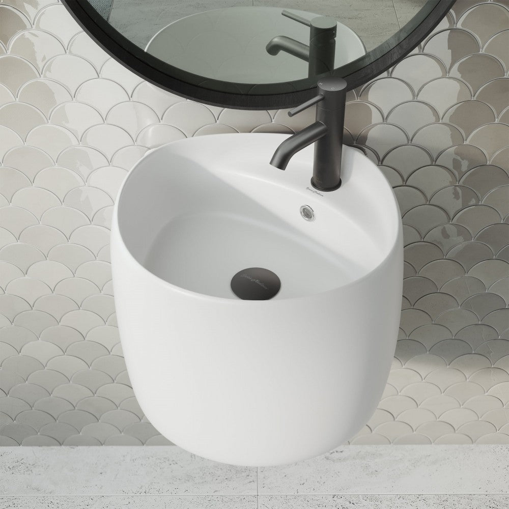 Swiss Madison Ivy Wall-Mount Sink in Matte White