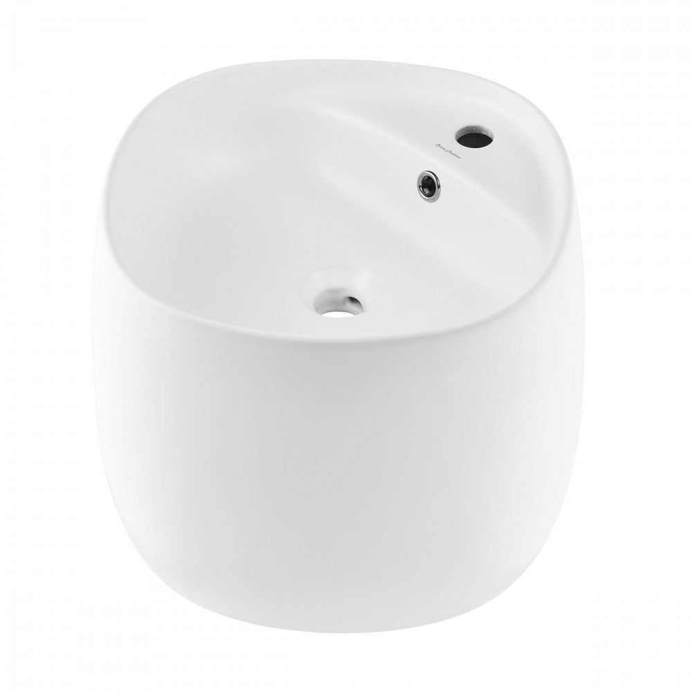 Swiss Madison Ivy Wall-Mount Sink in Matte White