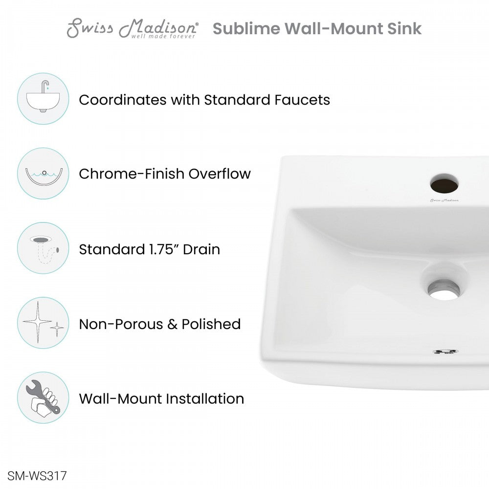 Swiss Madison Sublime Compact Ceramic Wall Hung Sink