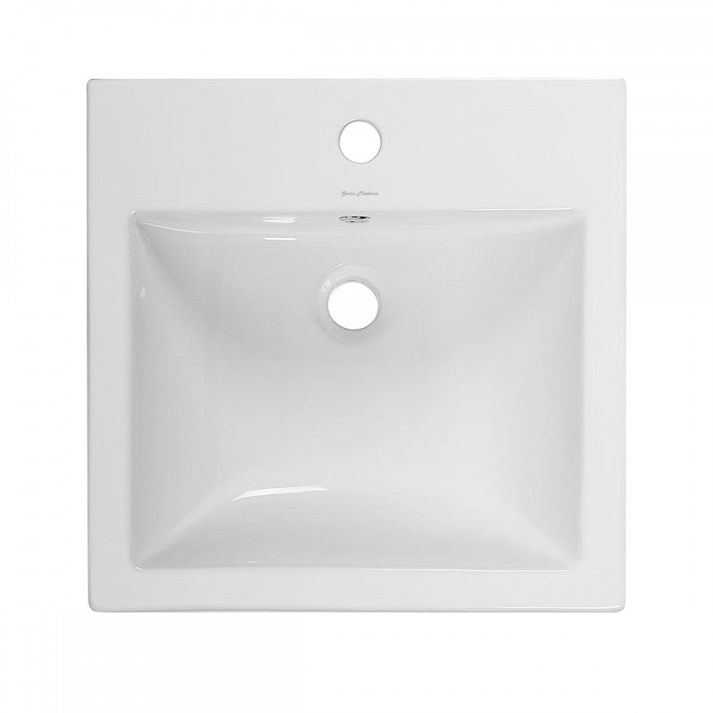 Swiss Madison Voltaire 18 Square Ceramic Wall Hung Sink