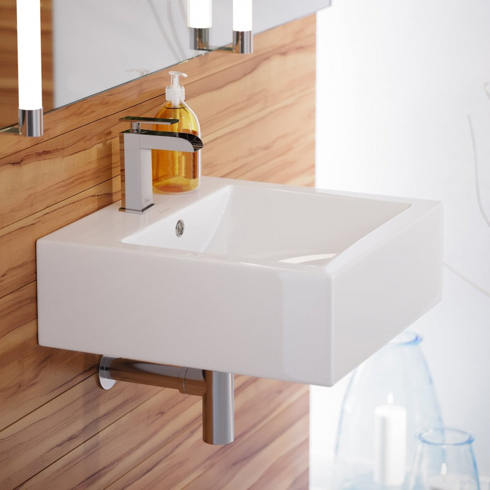 Swiss Madison Voltaire 18 Square Ceramic Wall Hung Sink