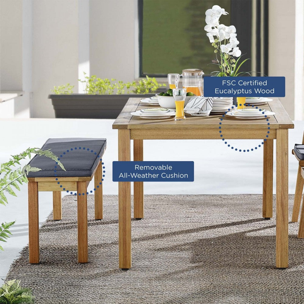 Syracuse Outdoor Patio Dining Table and Bench Set