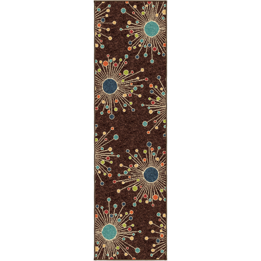 Orian Veranda Retro Fit Brown 27"X96"