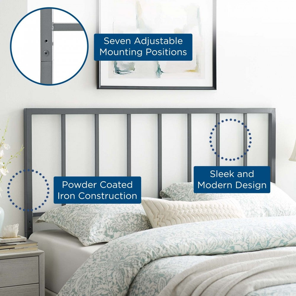 Tatum Full Metal Headboard, Gray