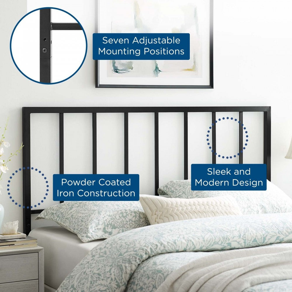 Tatum Full Metal Headboard, Black