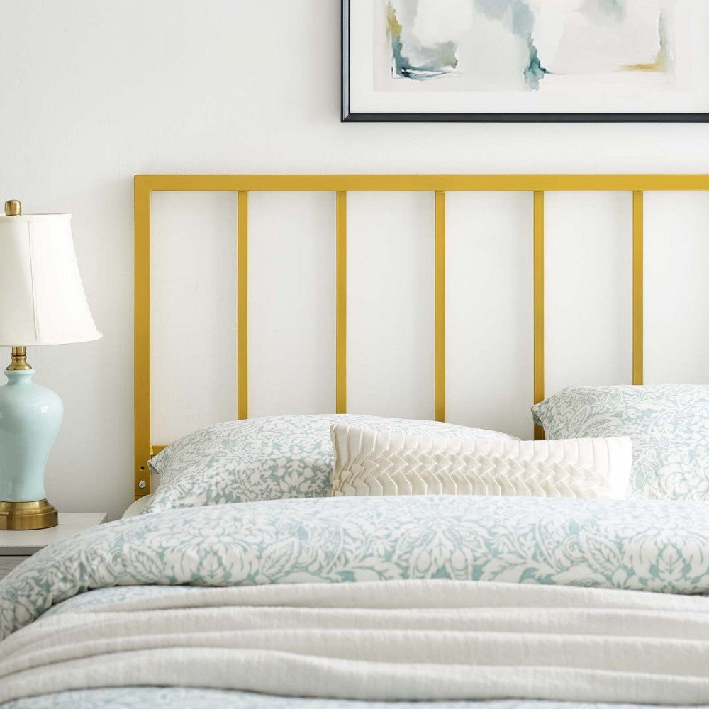 Tatum King Metal Headboard, Gold