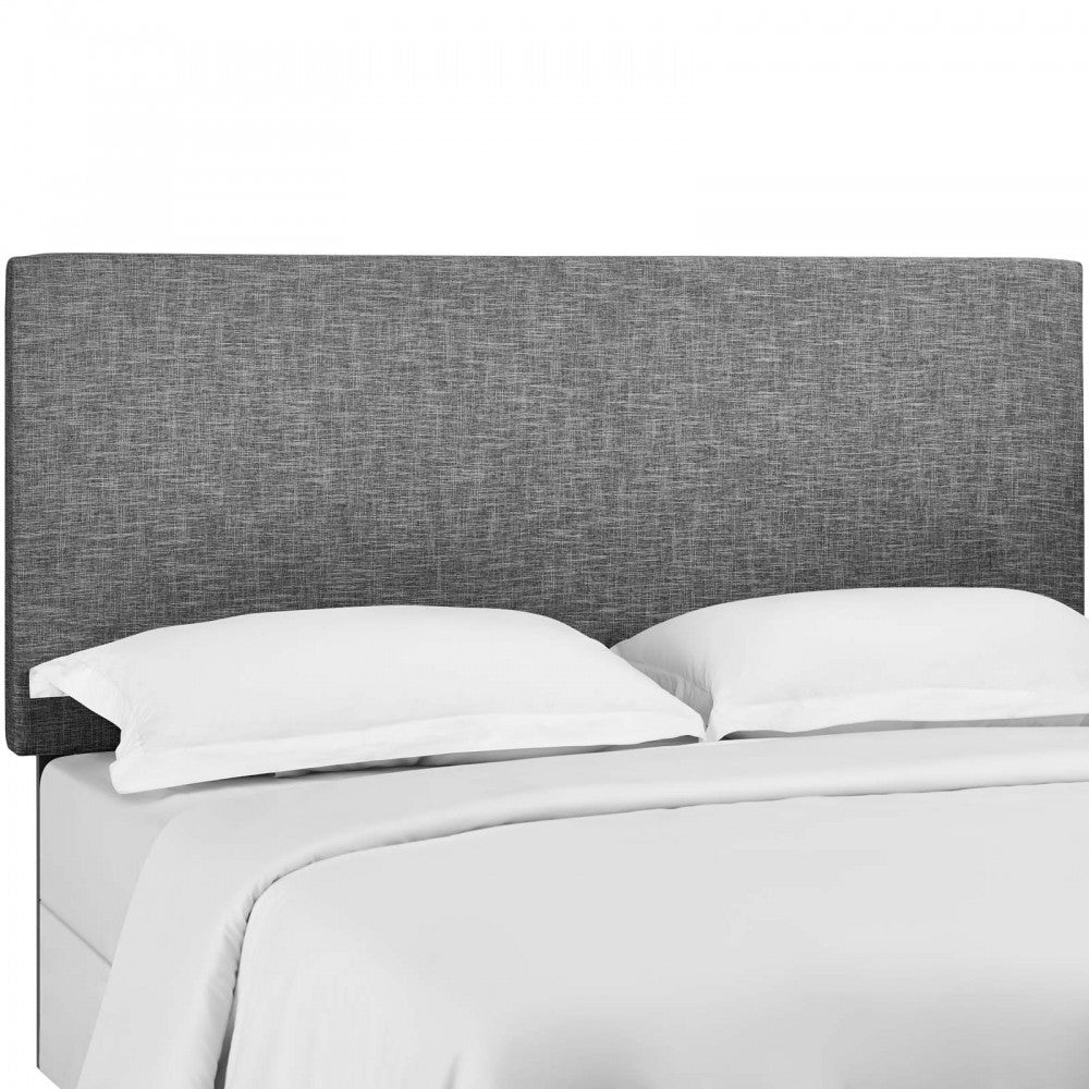 Taylor Full / Queen Upholstered Linen Fabric Headboard, Light Gray