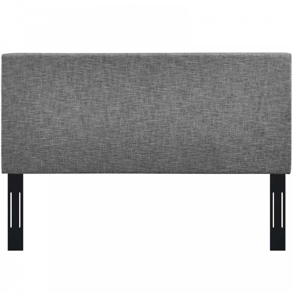 Taylor Full / Queen Upholstered Linen Fabric Headboard, Light Gray