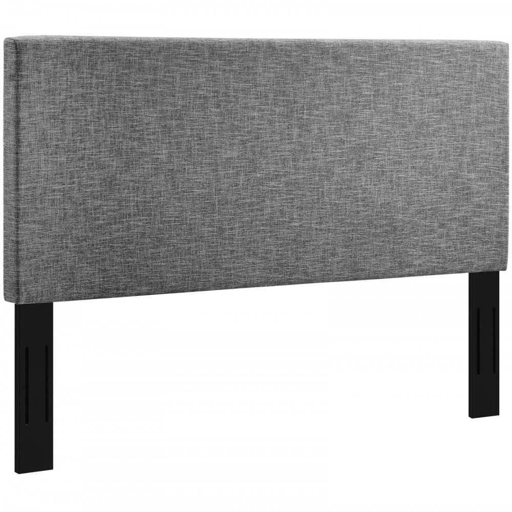 Taylor Full / Queen Upholstered Linen Fabric Headboard, Light Gray