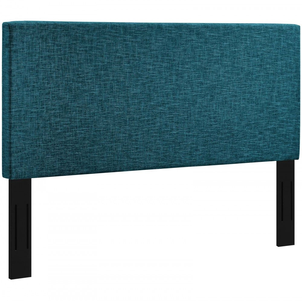 Taylor Full / Queen Upholstered Linen Fabric Headboard, Teal