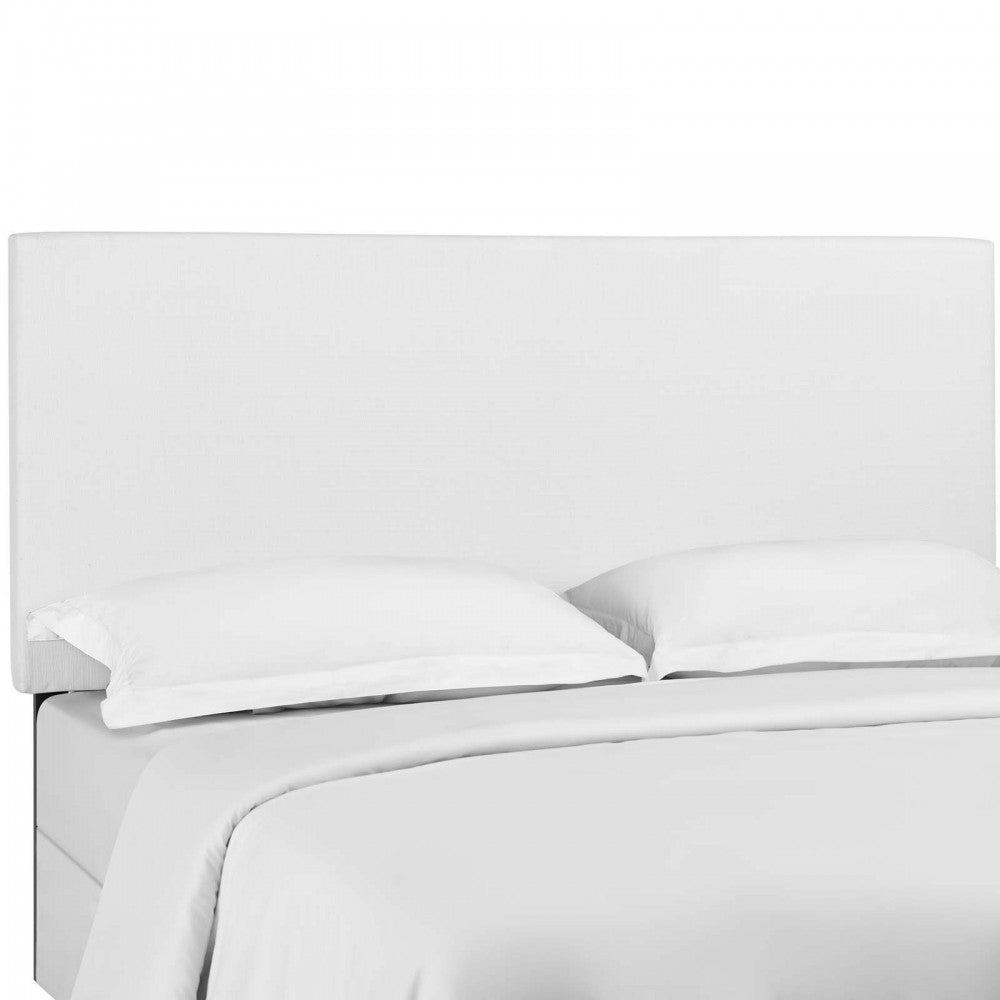 Taylor Full / Queen Upholstered Linen Fabric Headboard, White