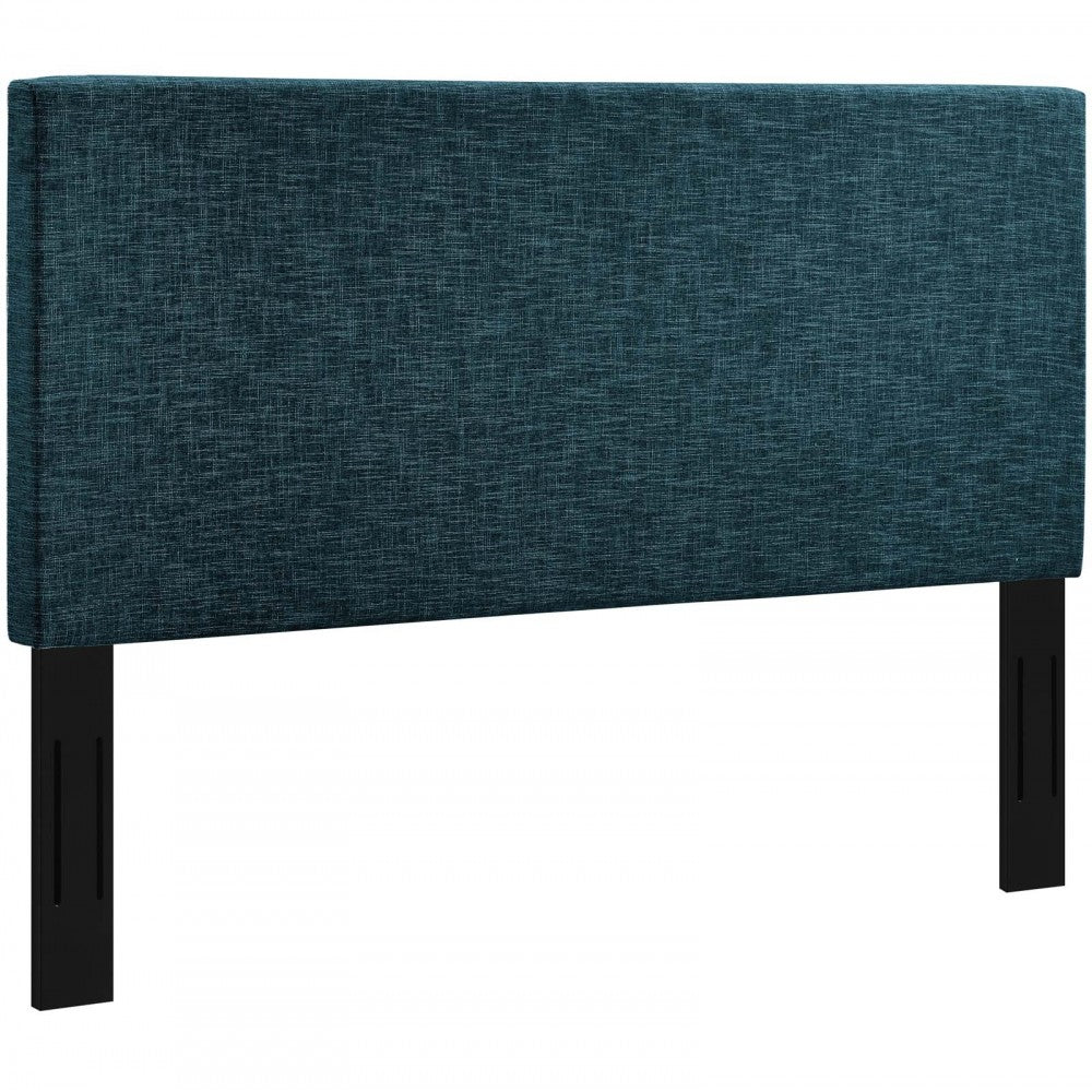 Taylor Full / Queen Upholstered Linen Fabric Headboard, Azure