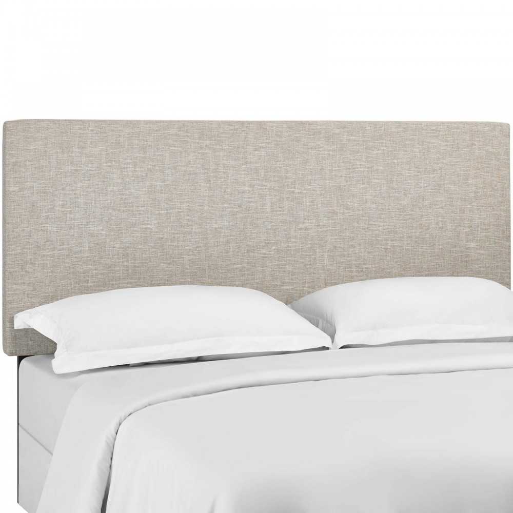 Taylor King and California King Upholstered Linen Fabric Headboard, Beige