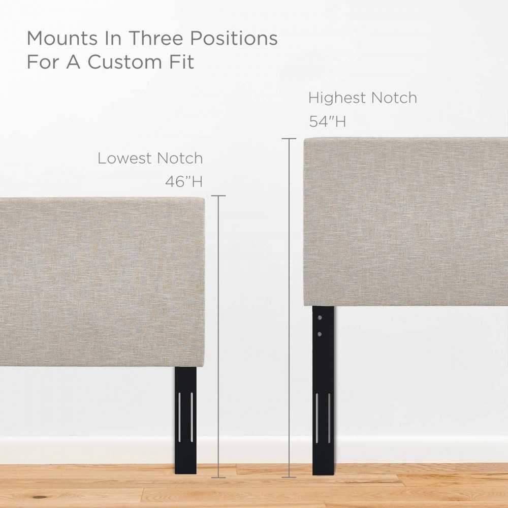 Taylor King and California King Upholstered Linen Fabric Headboard, Beige