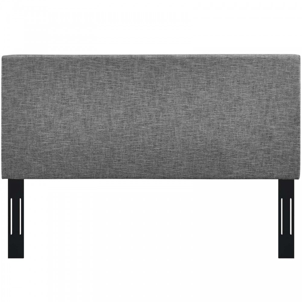 Taylor King and California King Upholstered Linen Fabric Headboard, Light Gray