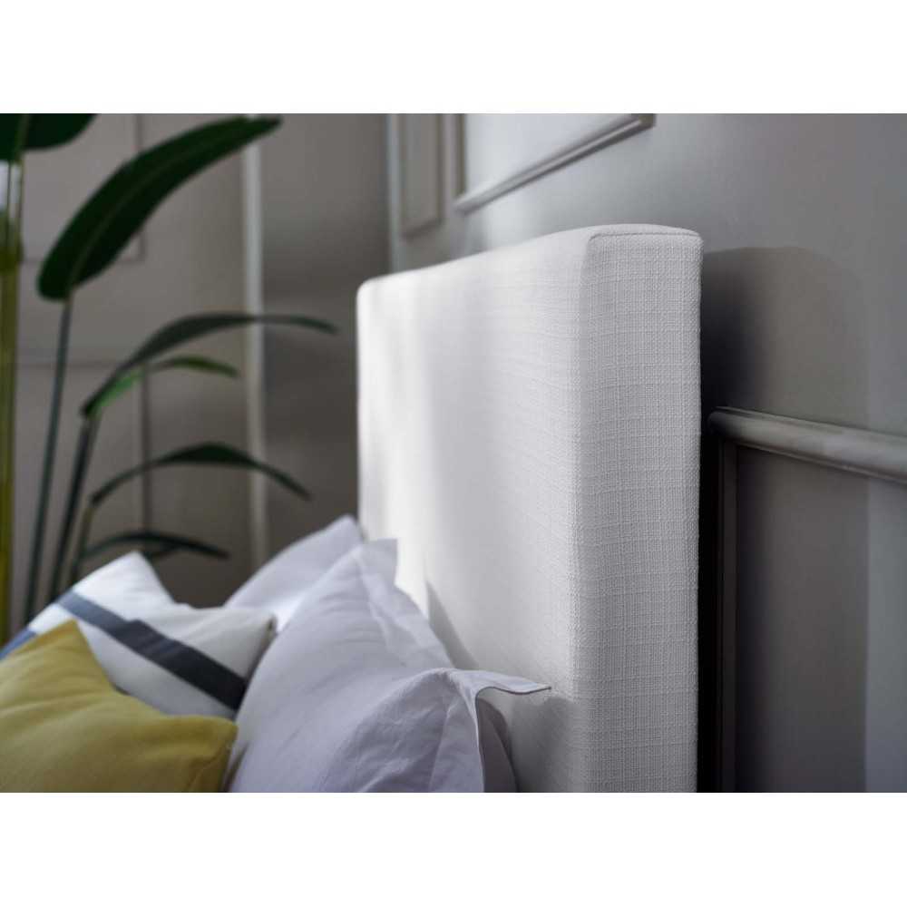 Taylor King and California King Upholstered Linen Fabric Headboard, White