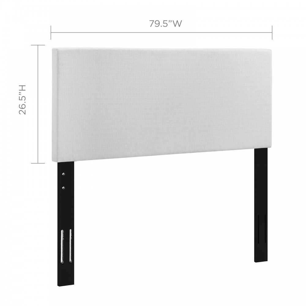 Taylor King and California King Upholstered Linen Fabric Headboard, White