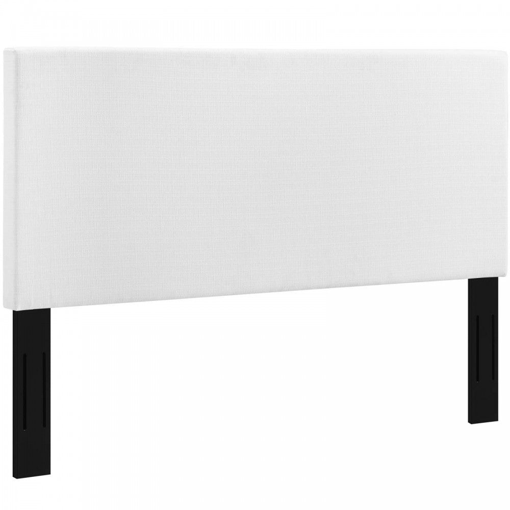 Taylor King and California King Upholstered Linen Fabric Headboard, White