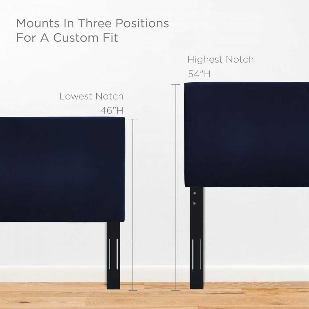 Taylor King and California King Upholstered Performance Velvet Headboard, Midnight Blue