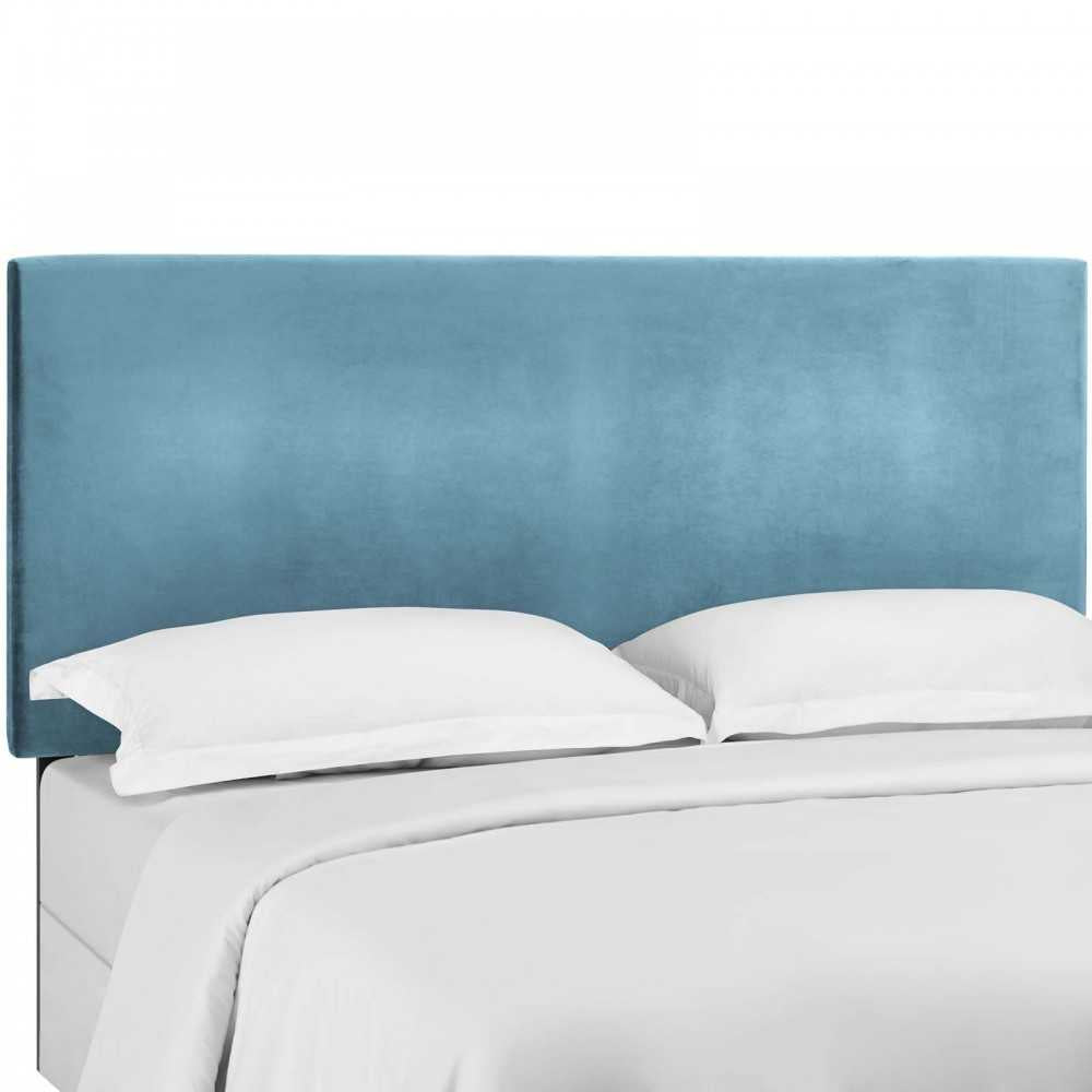 Taylor King and California King Upholstered Performance Velvet Headboard, Sea Blue
