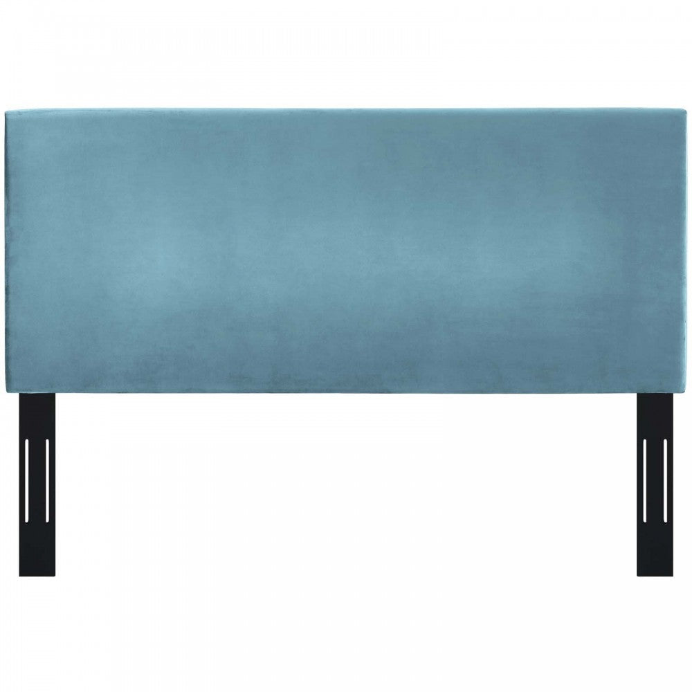 Taylor King and California King Upholstered Performance Velvet Headboard, Sea Blue