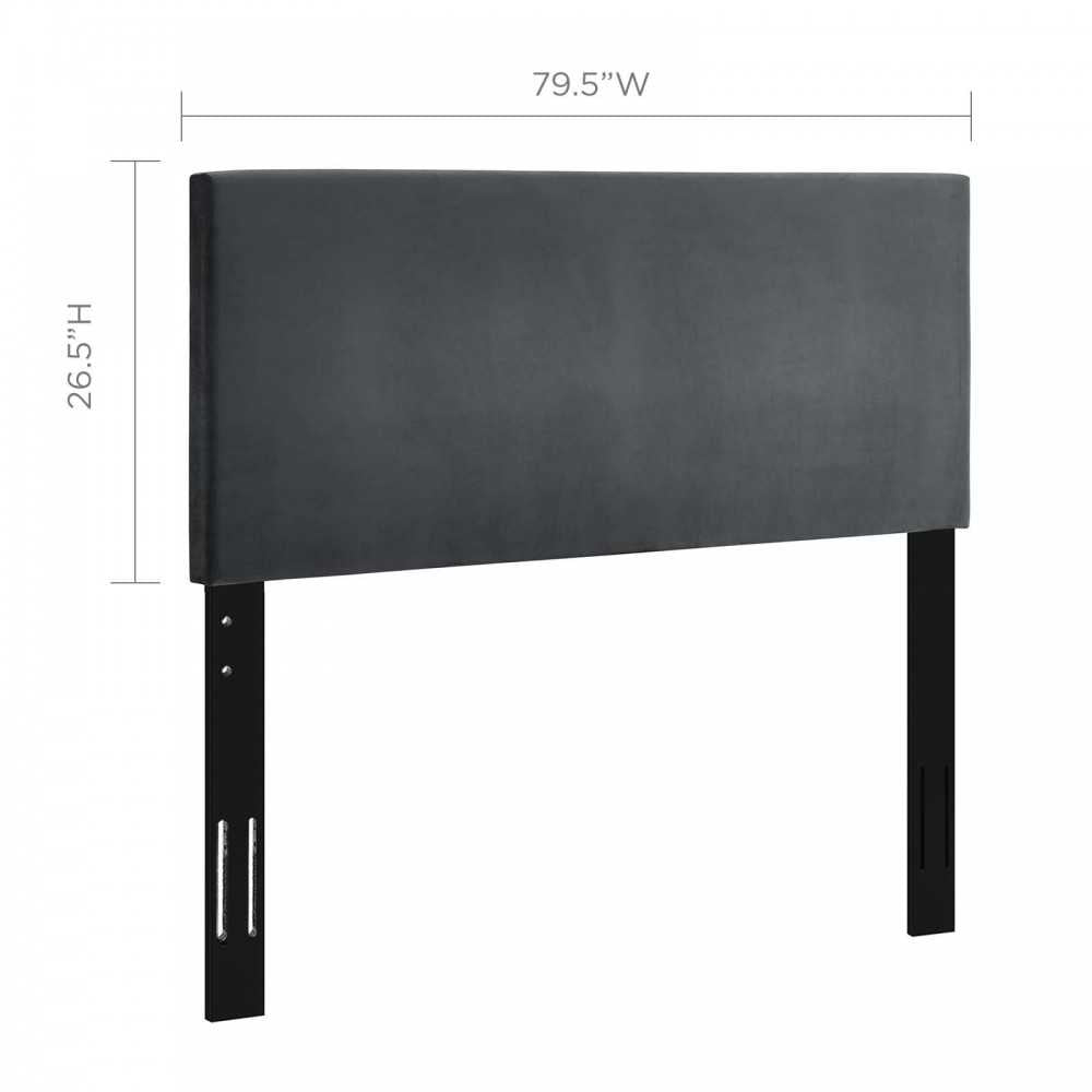 Taylor King and California King Upholstered Performance Velvet Headboard, Gray