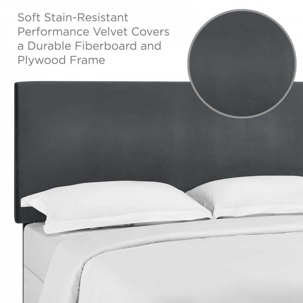 Taylor King and California King Upholstered Performance Velvet Headboard, Gray