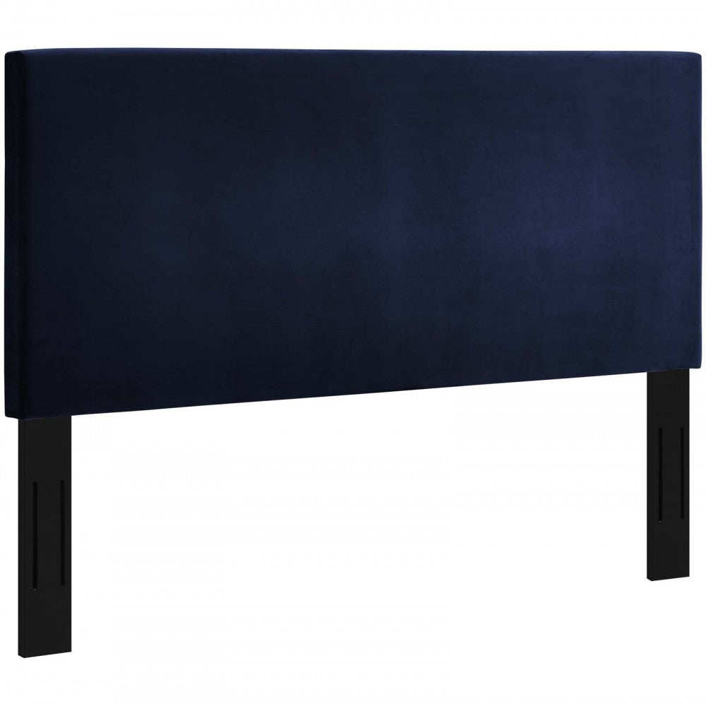 Taylor Twin Upholstered Performance Velvet Headboard, Midnight Blue