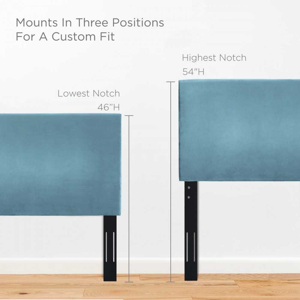 Taylor Twin Upholstered Performance Velvet Headboard, Sea Blue