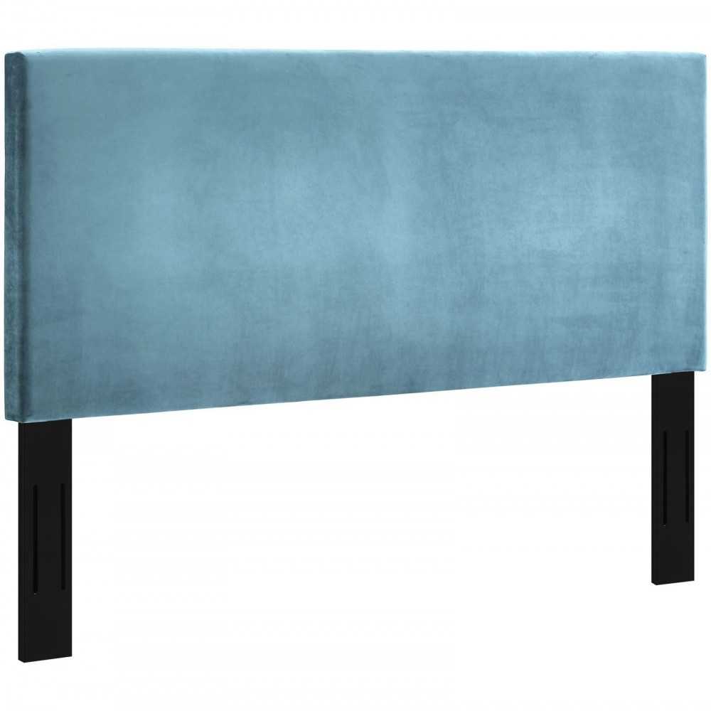 Taylor Twin Upholstered Performance Velvet Headboard, Sea Blue