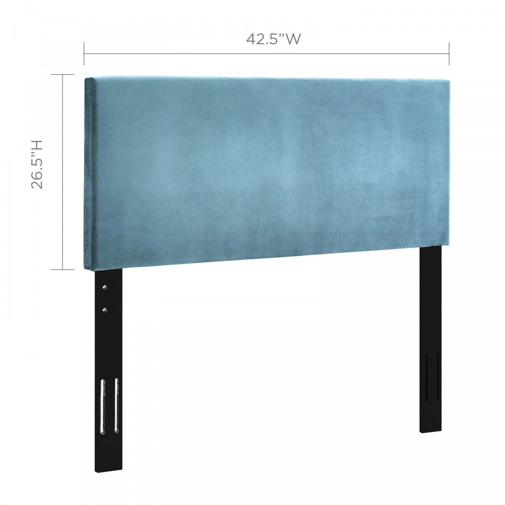 Taylor Twin Upholstered Performance Velvet Headboard, Sea Blue